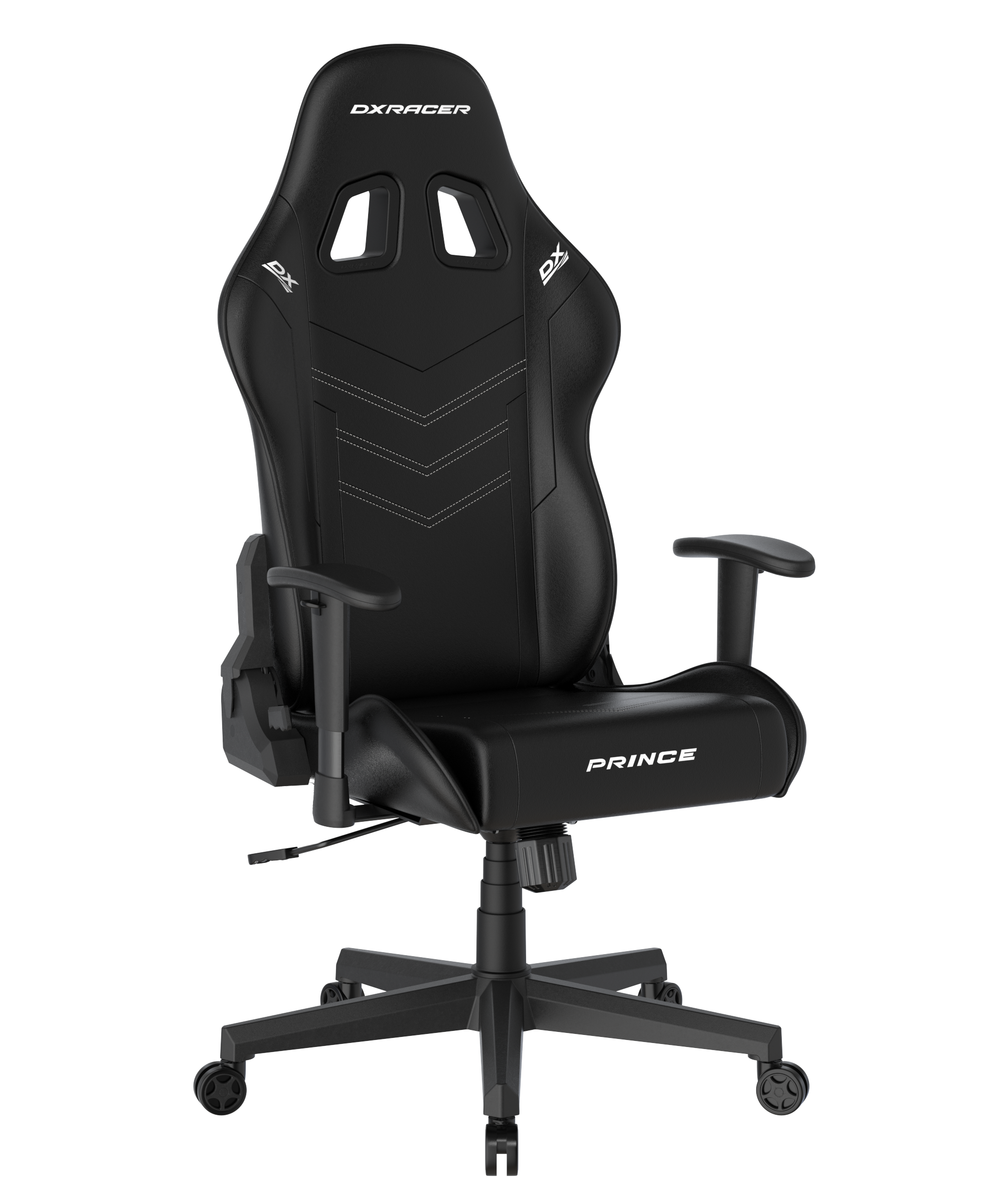 DXRacer Büro- & Gaming Stuhl, PRINCE Serie, Kunstleder, schwarz mit weißen Nähten