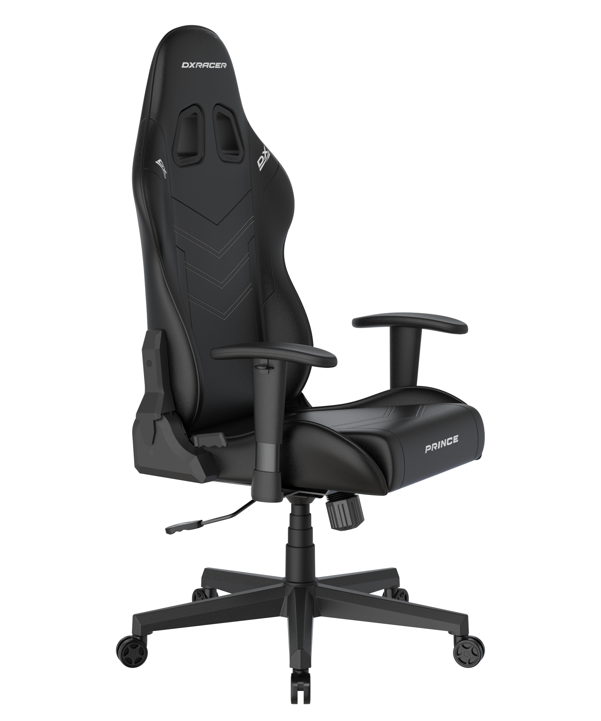 DXRacer Büro- & Gaming Stuhl, PRINCE Serie, Kunstleder, schwarz mit weißen Nähten
