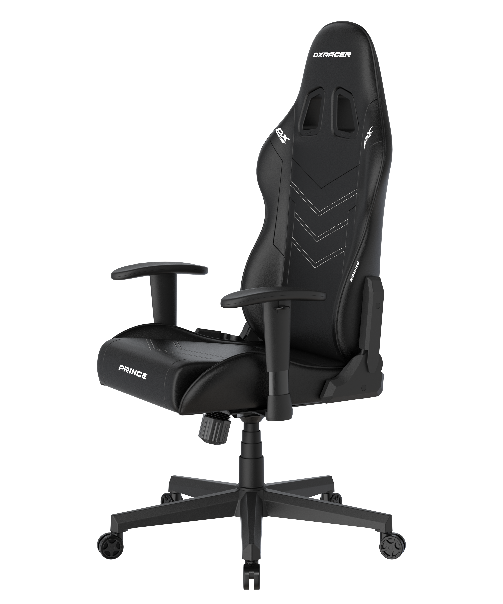 DXRacer Büro- & Gaming Stuhl, PRINCE Serie, Kunstleder, schwarz mit weißen Nähten