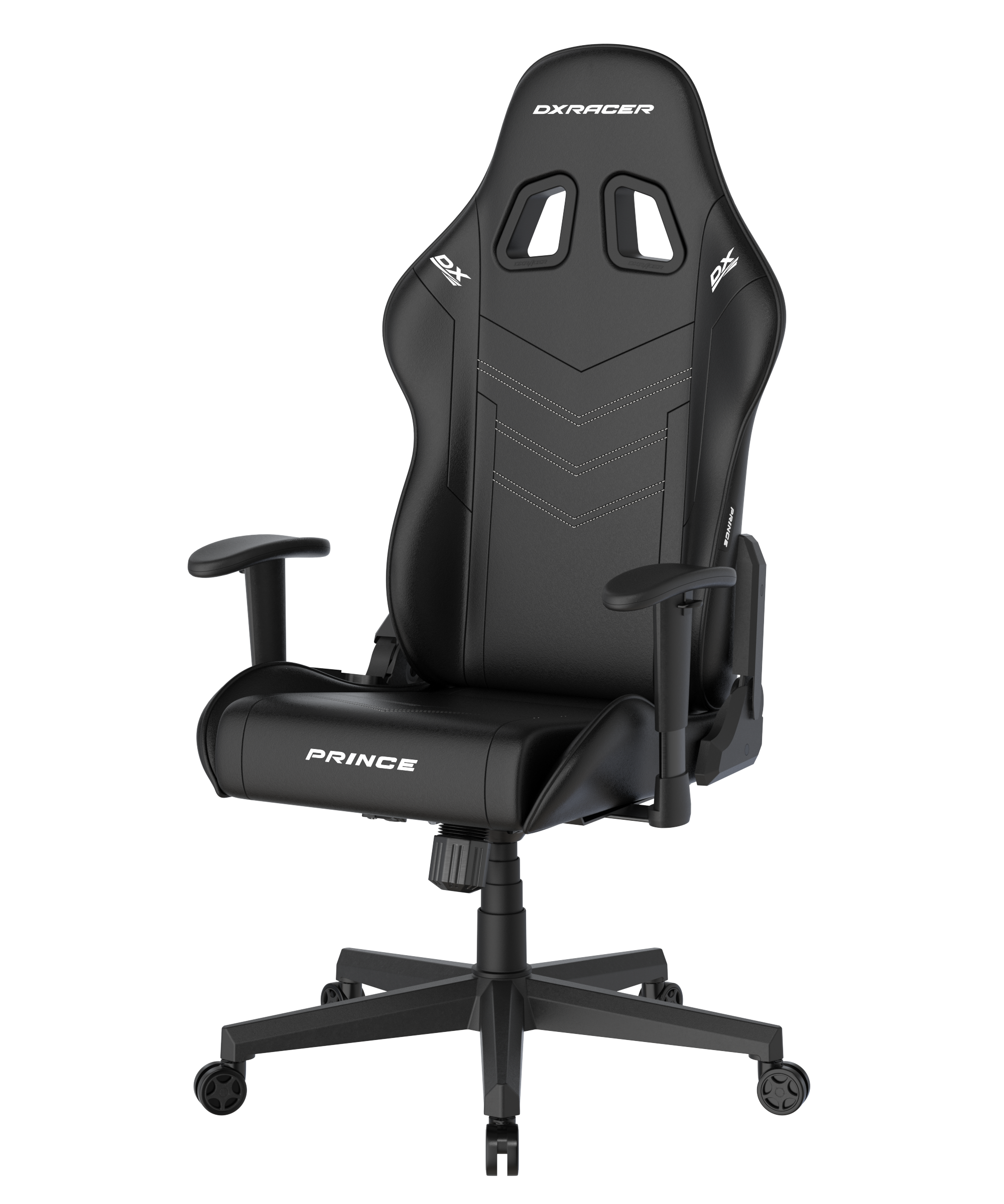 DXRacer Büro- & Gaming Stuhl, PRINCE Serie, Kunstleder, schwarz mit weißen Nähten