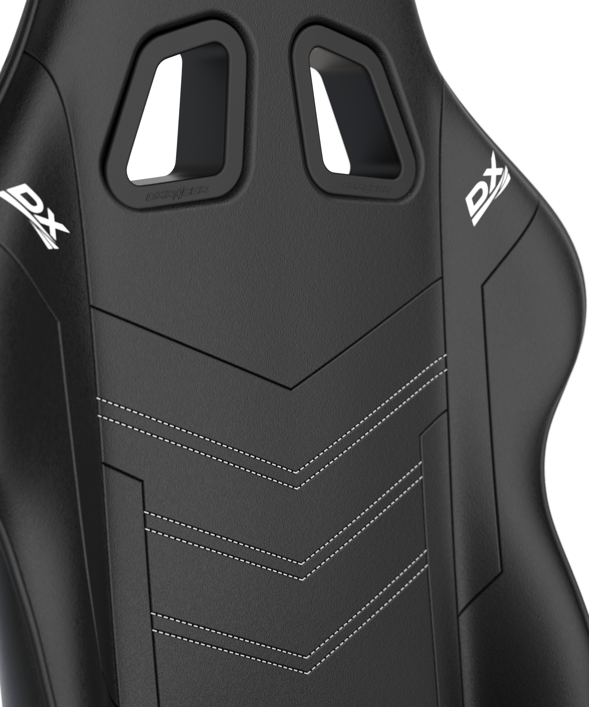 DXRacer Büro- & Gaming Stuhl, PRINCE Serie, Kunstleder, schwarz mit weißen Nähten