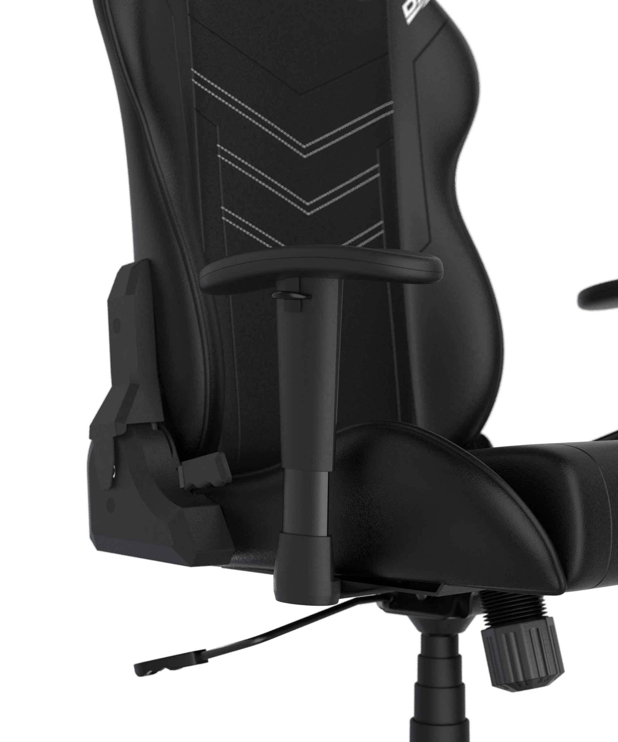 DXRacer Büro- & Gaming Stuhl, PRINCE Serie, Kunstleder, schwarz mit weißen Nähten