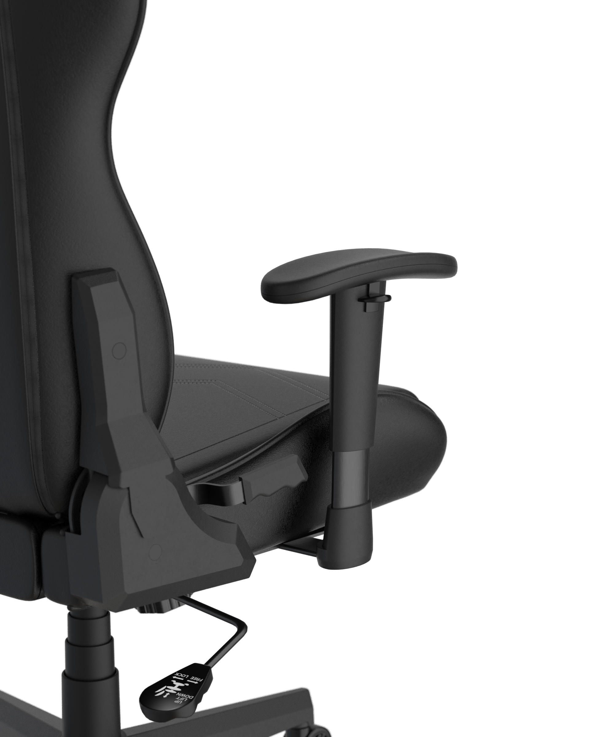 DXRacer Büro- & Gaming Stuhl, PRINCE Serie, Kunstleder, schwarz mit weißen Nähten