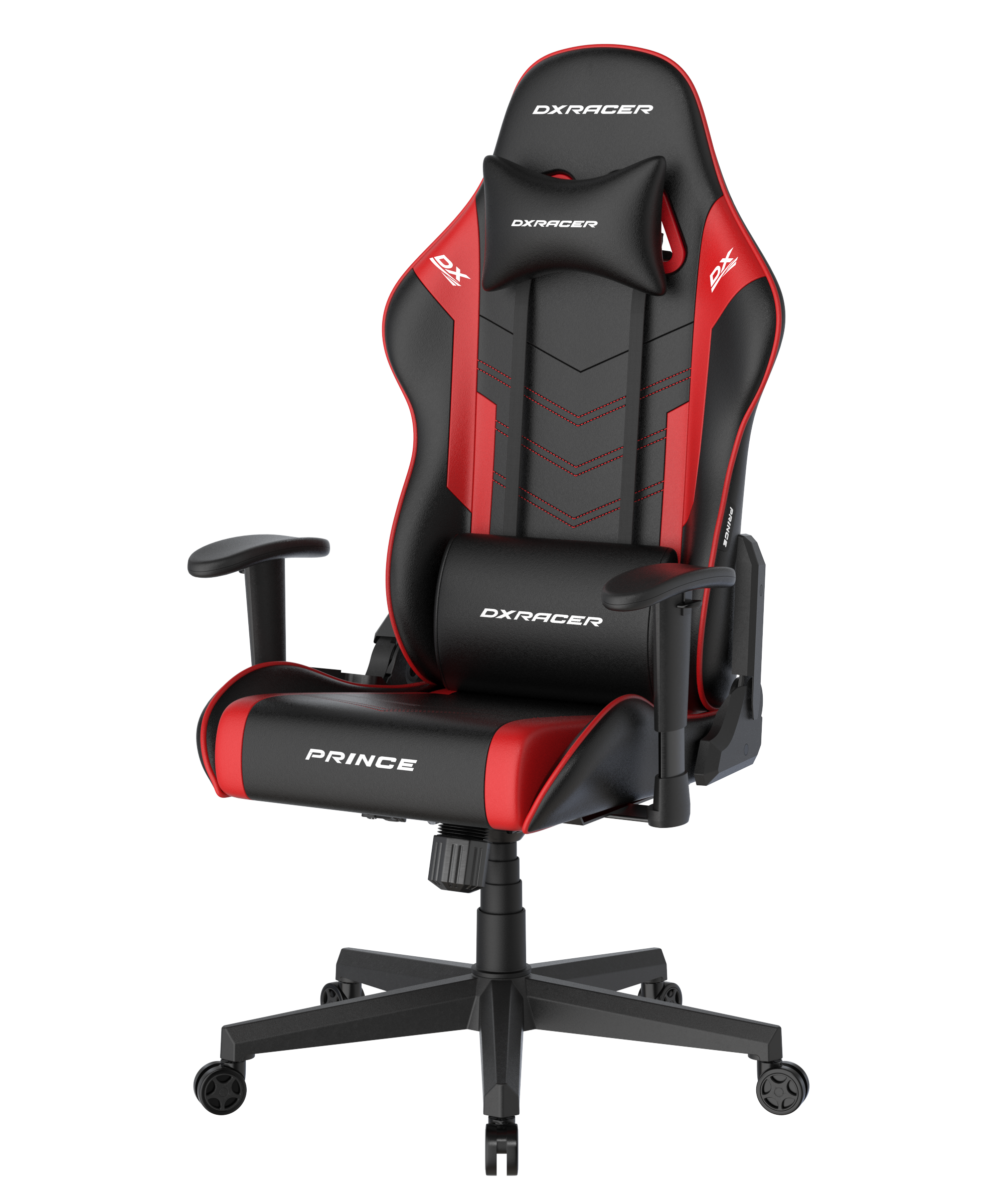 DXRacer Büro- & Gaming Stuhl, PRINCE Serie, schwarz-rot, Kunstleder