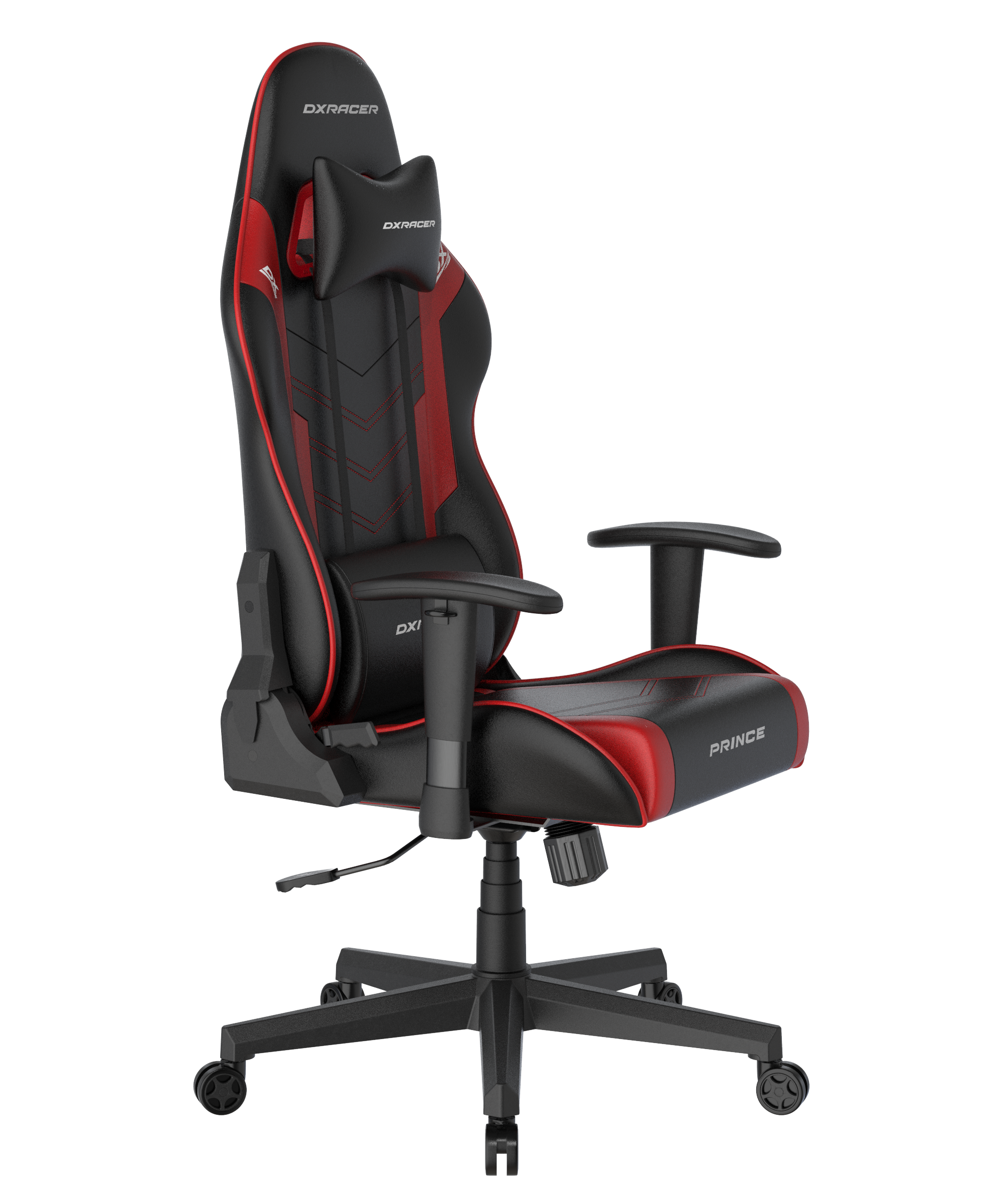 DXRacer Büro- & Gaming Stuhl, PRINCE Serie, schwarz-rot, Kunstleder