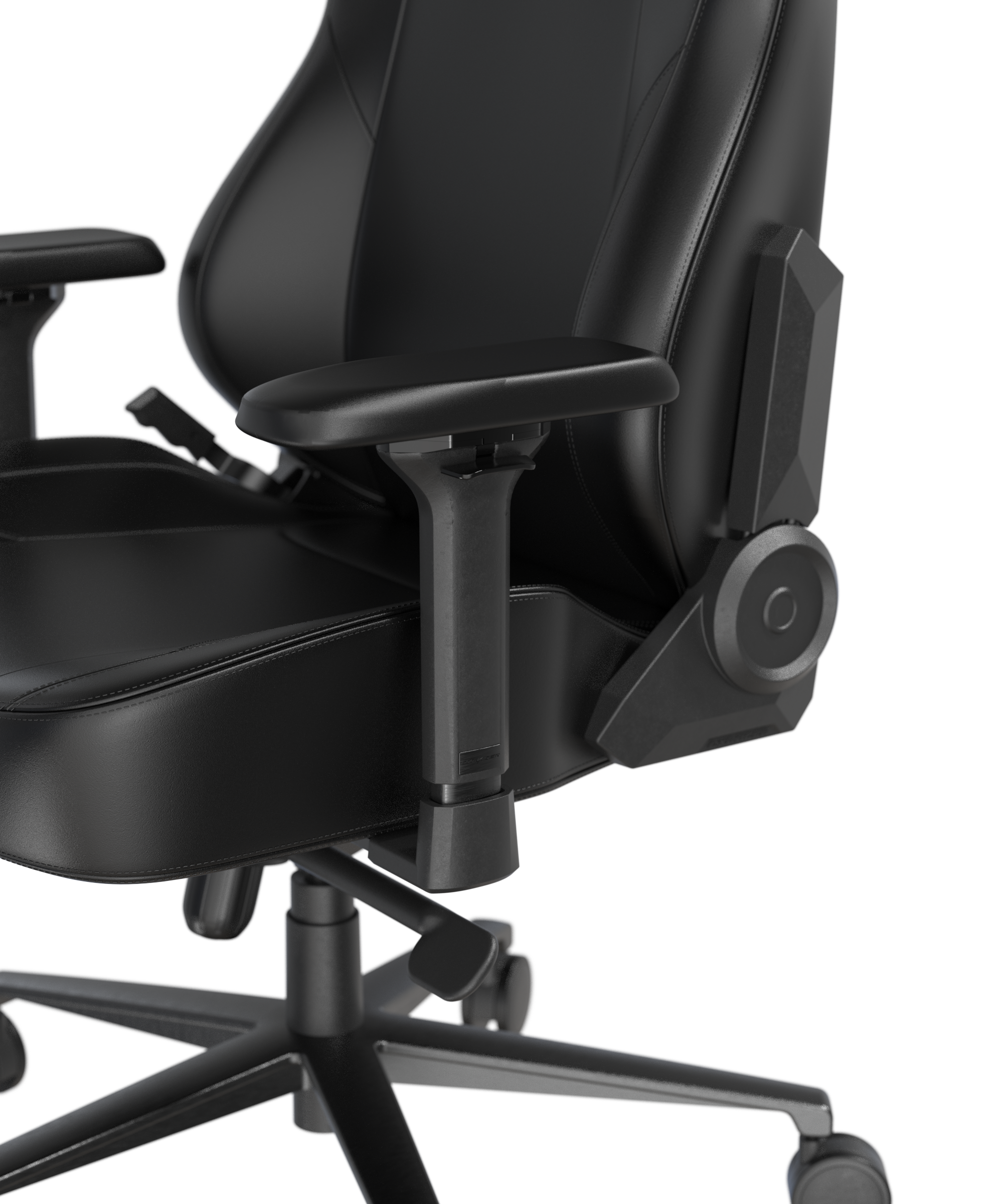 DXRacer Craft Serie L Gaming Stuhl ergonomisch, Bürostuhl Chefsessel, Kunstleder, höhenverstellbar, verstellbare Armlehnen, schwarz
