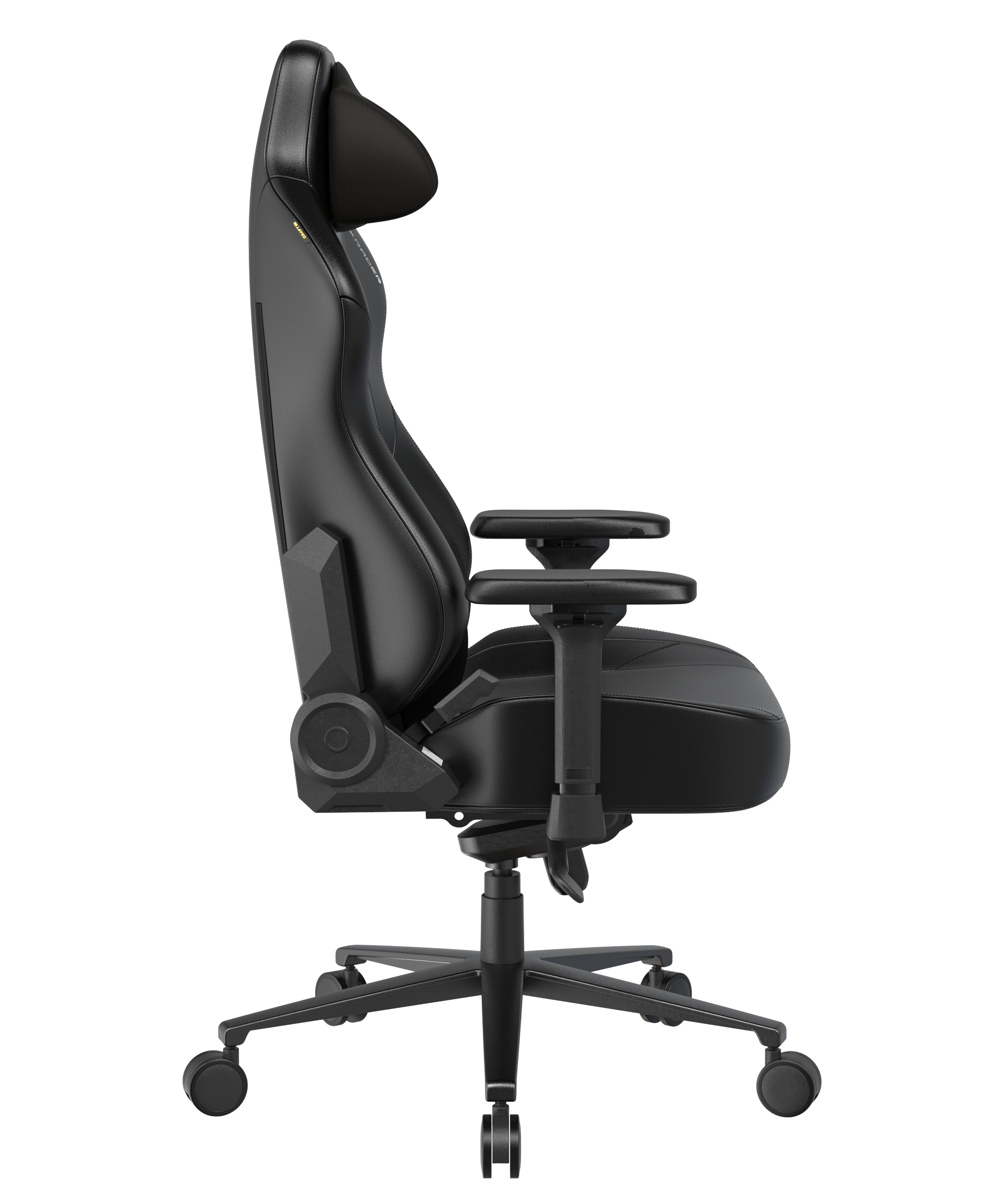 DXRacer Craft Serie L Gaming Stuhl ergonomisch, Bürostuhl Chefsessel, Kunstleder, höhenverstellbar, verstellbare Armlehnen, schwarz
