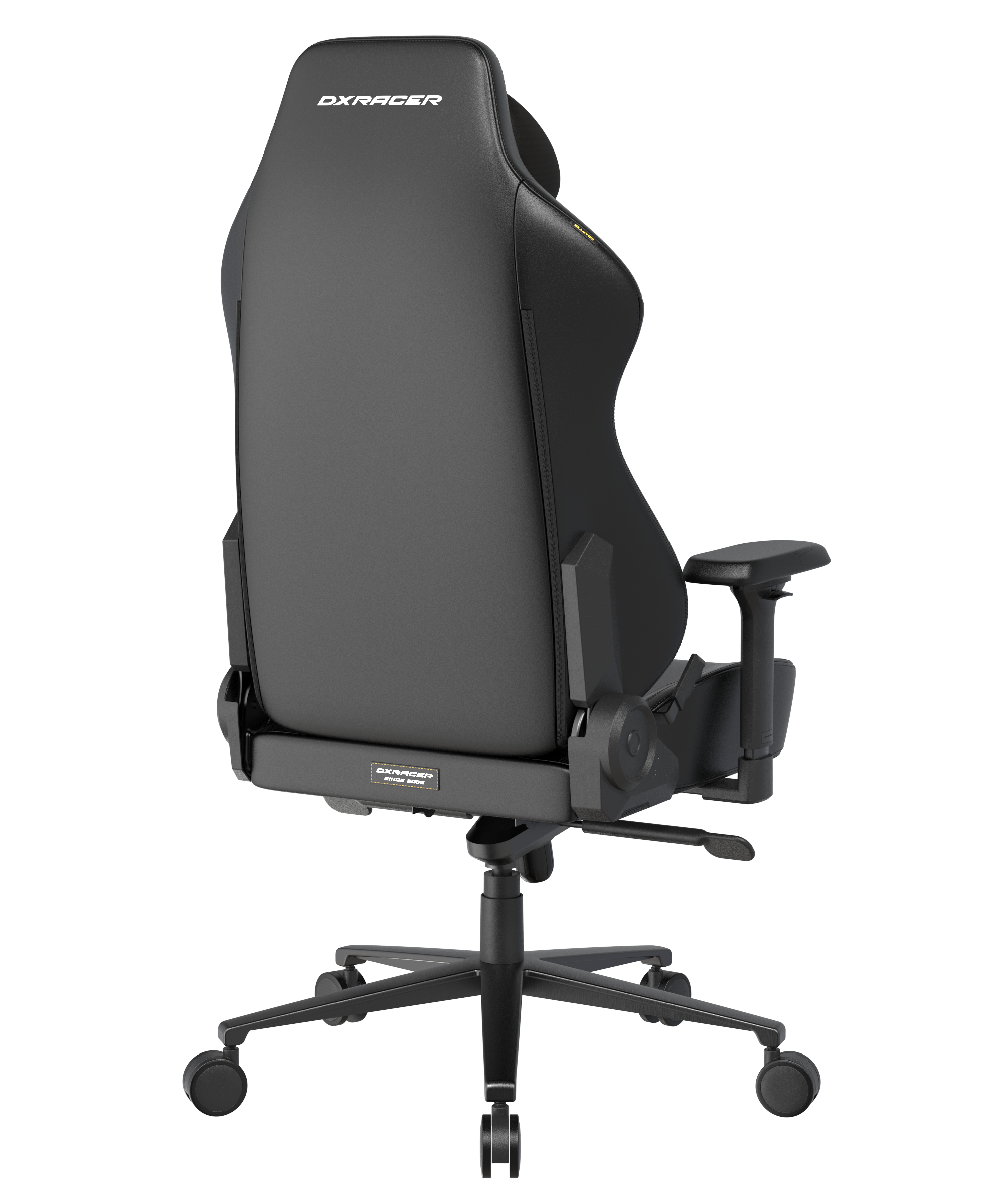 DXRacer Craft Serie L Gaming Stuhl ergonomisch, Bürostuhl Chefsessel, Kunstleder, höhenverstellbar, verstellbare Armlehnen, schwarz