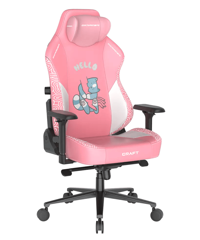DXRacer Büro- & Gaming Stuhl, Craft Serie, Kunstleder, Human Cat, pink