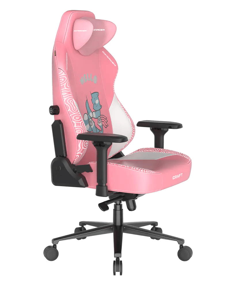 DXRacer Büro- & Gaming Stuhl, Craft Serie, Kunstleder, Human Cat, pink