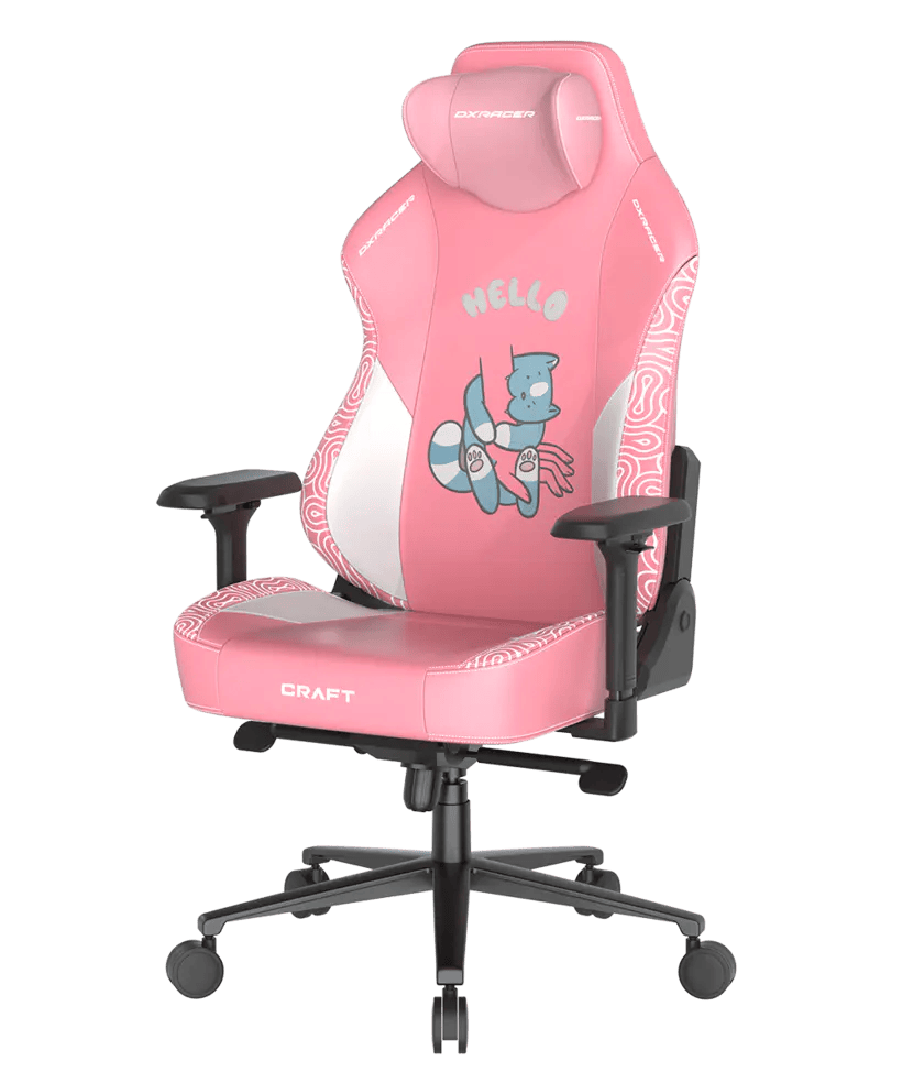 DXRacer Büro- & Gaming Stuhl, Craft Serie, Kunstleder, Human Cat, pink