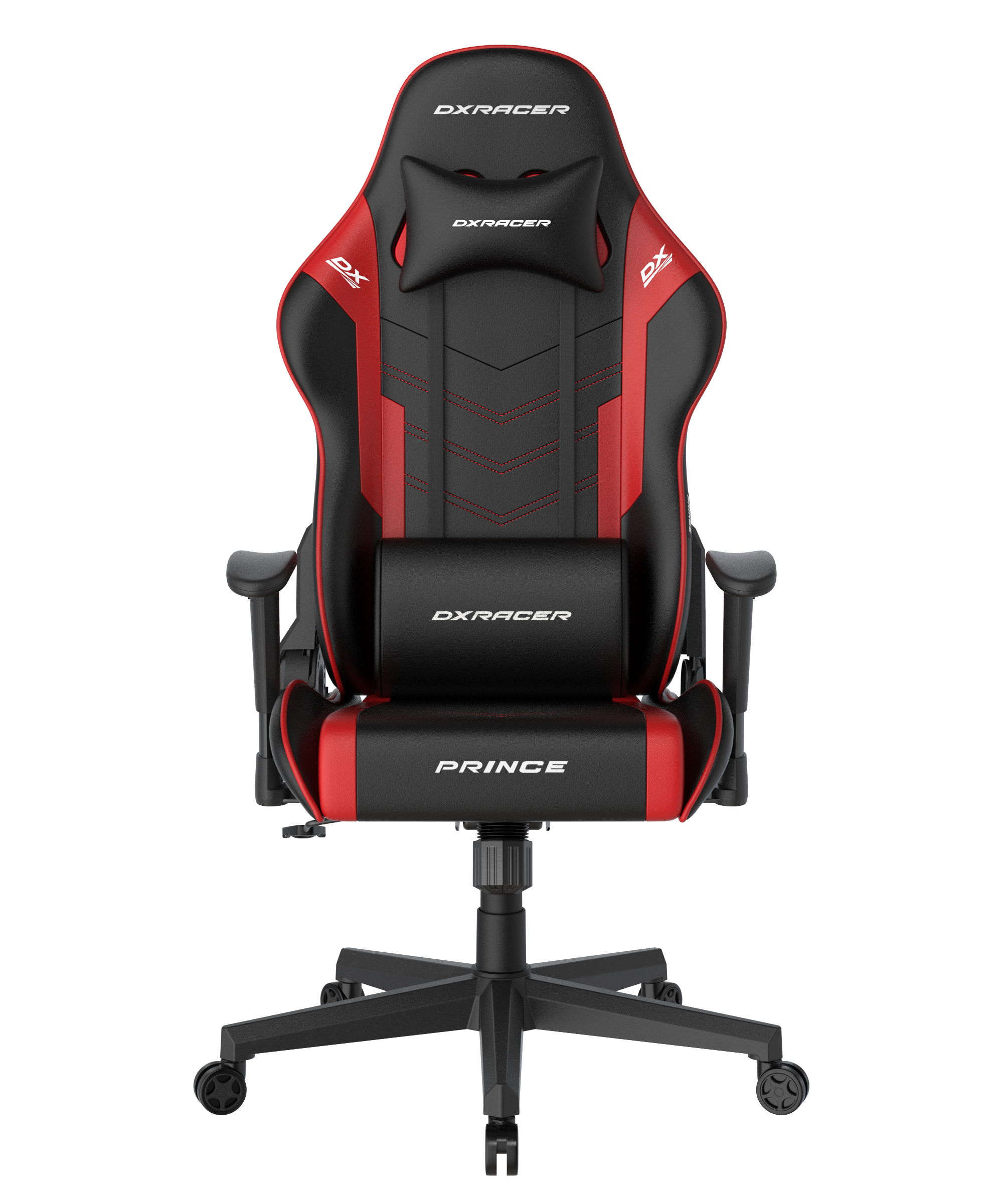 DXRacer Büro- & Gaming Stuhl, PRINCE Serie, schwarz-rot, Kunstleder
