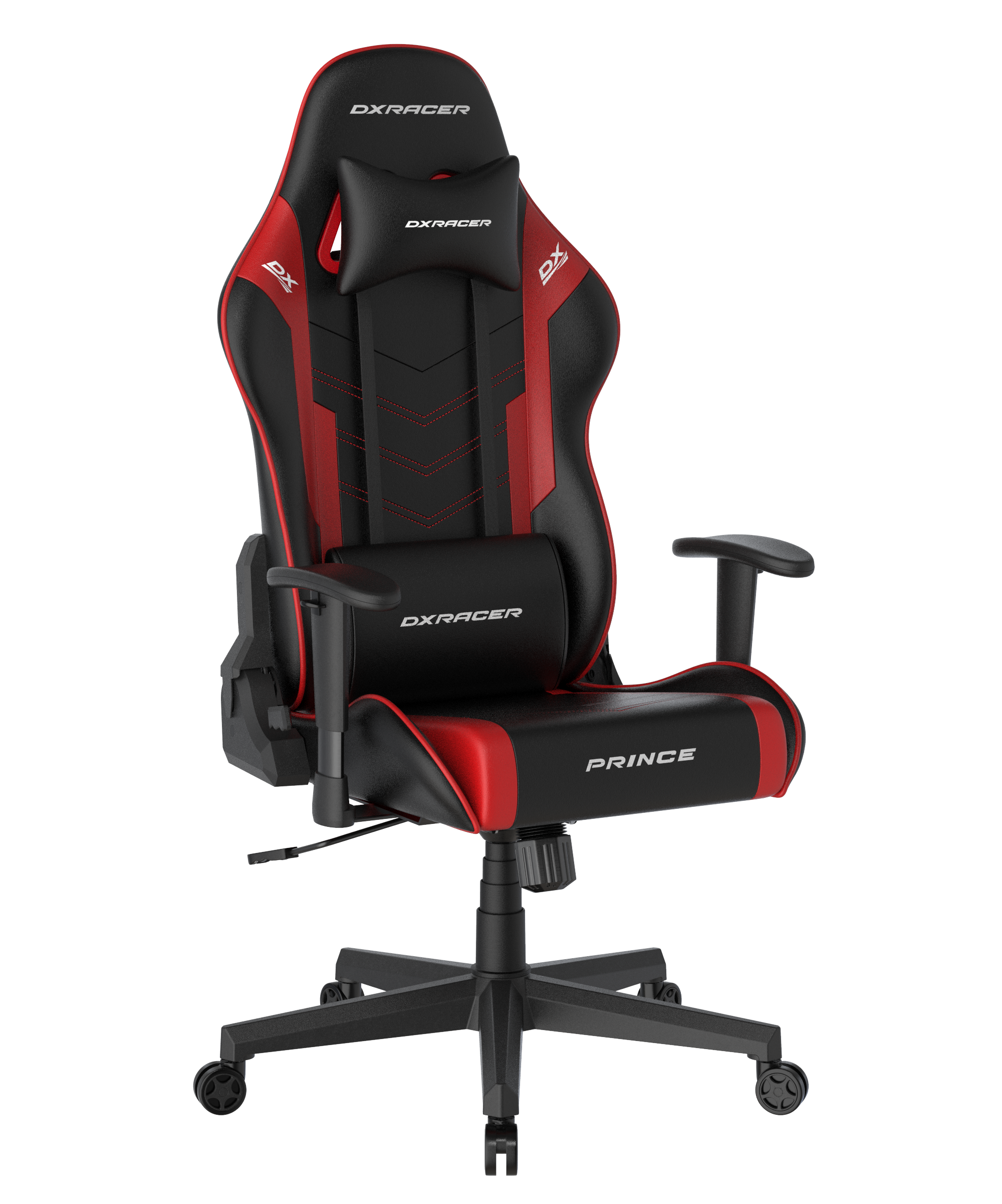 DXRacer Büro- & Gaming Stuhl, PRINCE Serie, schwarz-rot, Kunstleder
