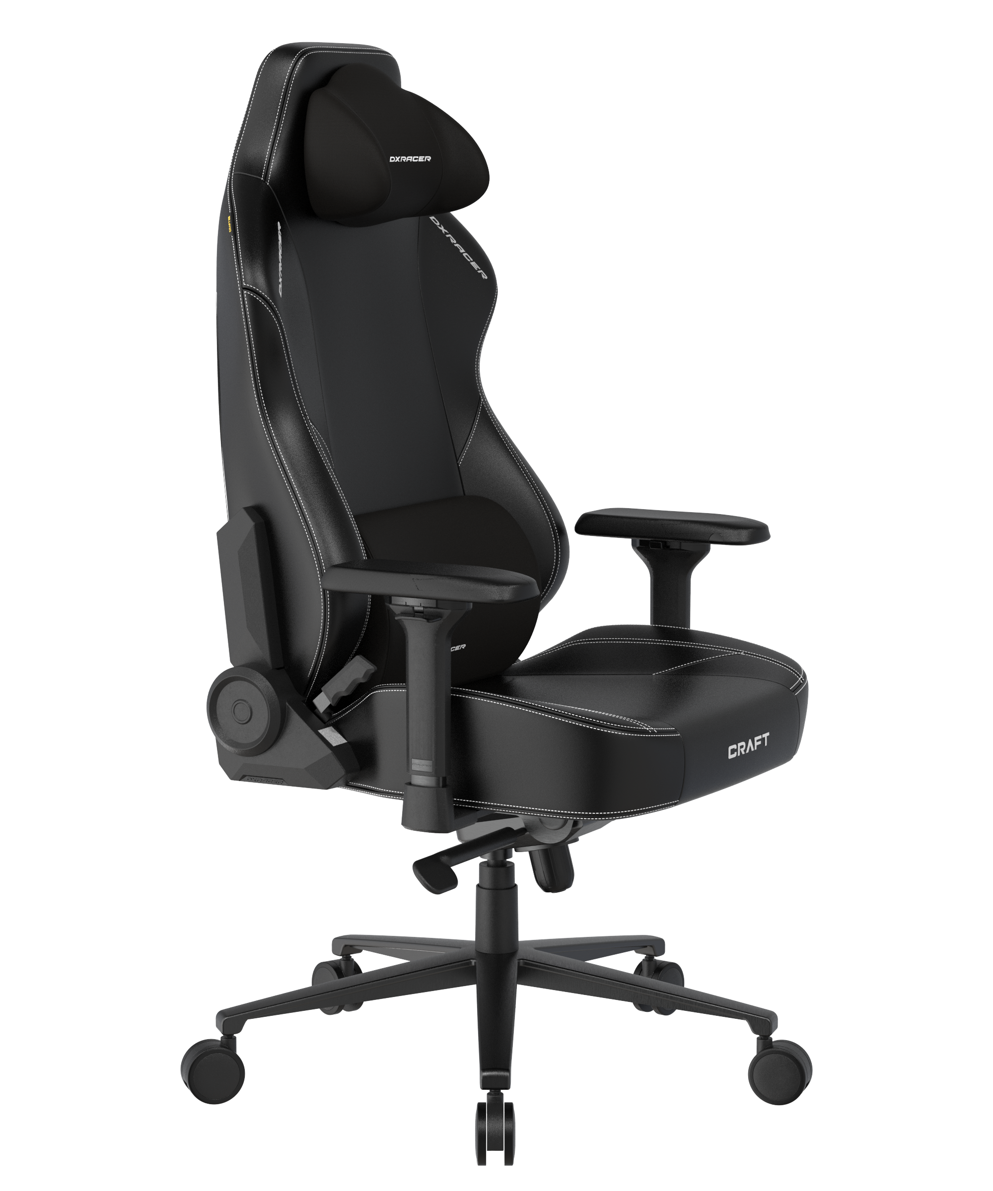 DXRacer Büro- & Gaming Stuhl, Craft Serie XL, Kunstleder, schwarz mit weißen Nähten
