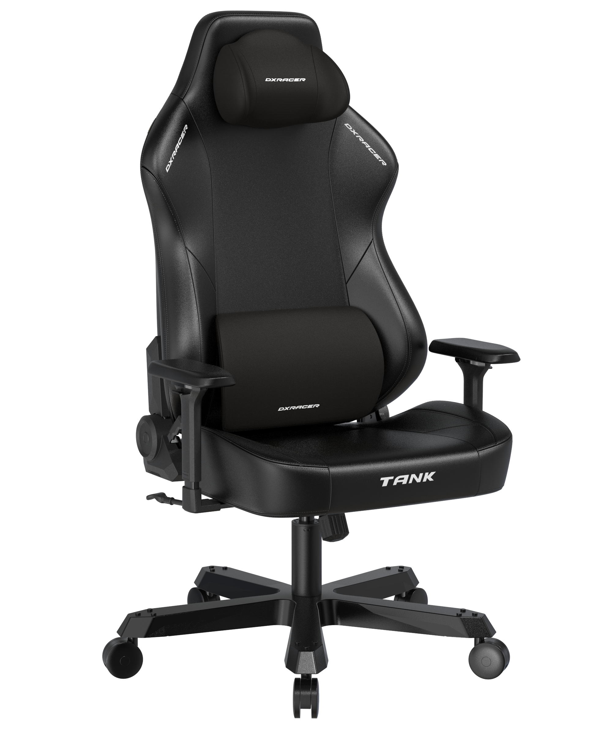 DXRacer Büro- & Gaming Stuhl, TANK Serie-TM, 180 kg, Schwarz, Kunstleder