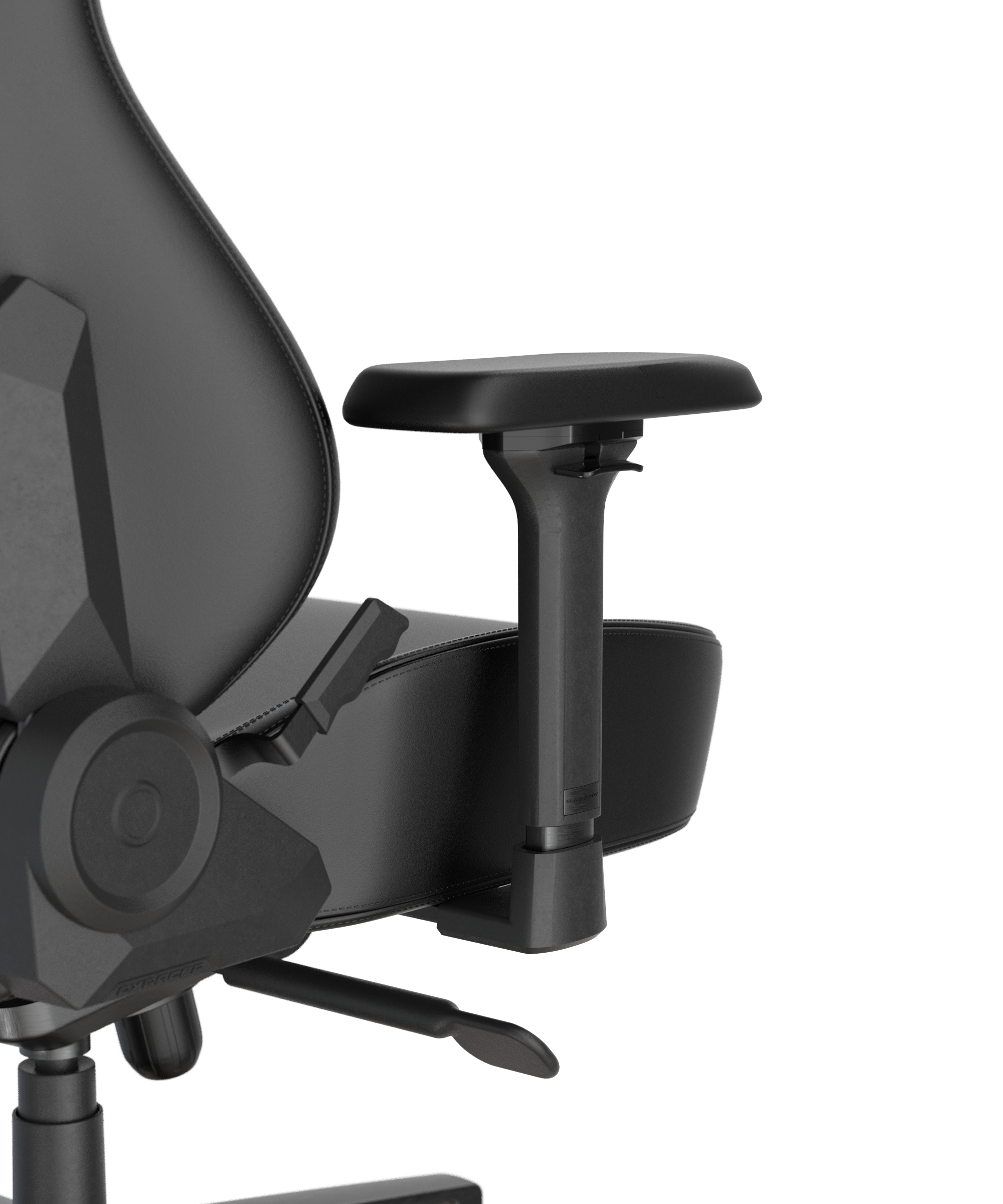DXRacer Craft Serie L Gaming Stuhl ergonomisch, Bürostuhl Chefsessel, Kunstleder, höhenverstellbar, verstellbare Armlehnen, schwarz