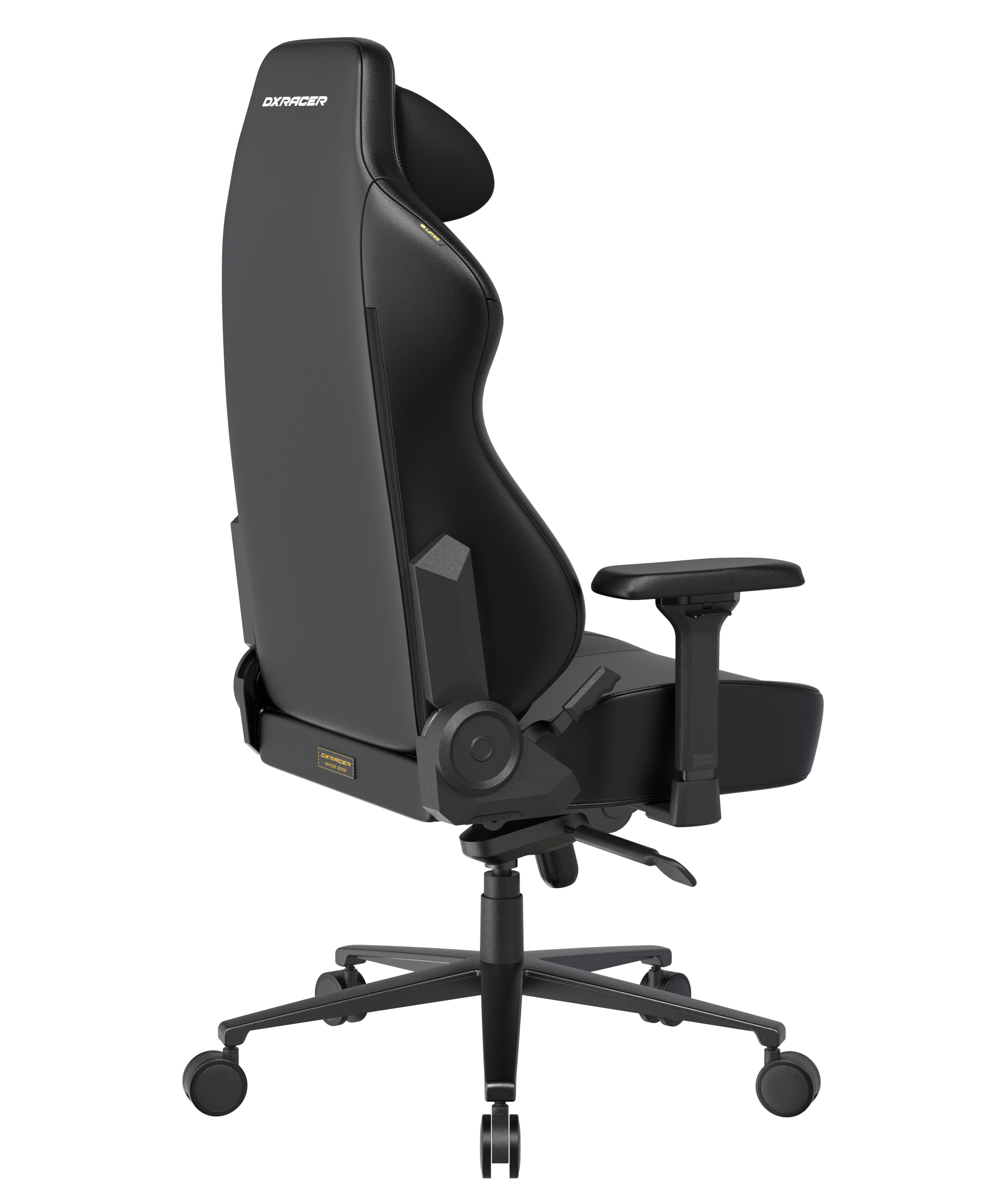 DXRacer Craft Serie L Gaming Stuhl ergonomisch, Bürostuhl Chefsessel, Kunstleder, höhenverstellbar, verstellbare Armlehnen, schwarz