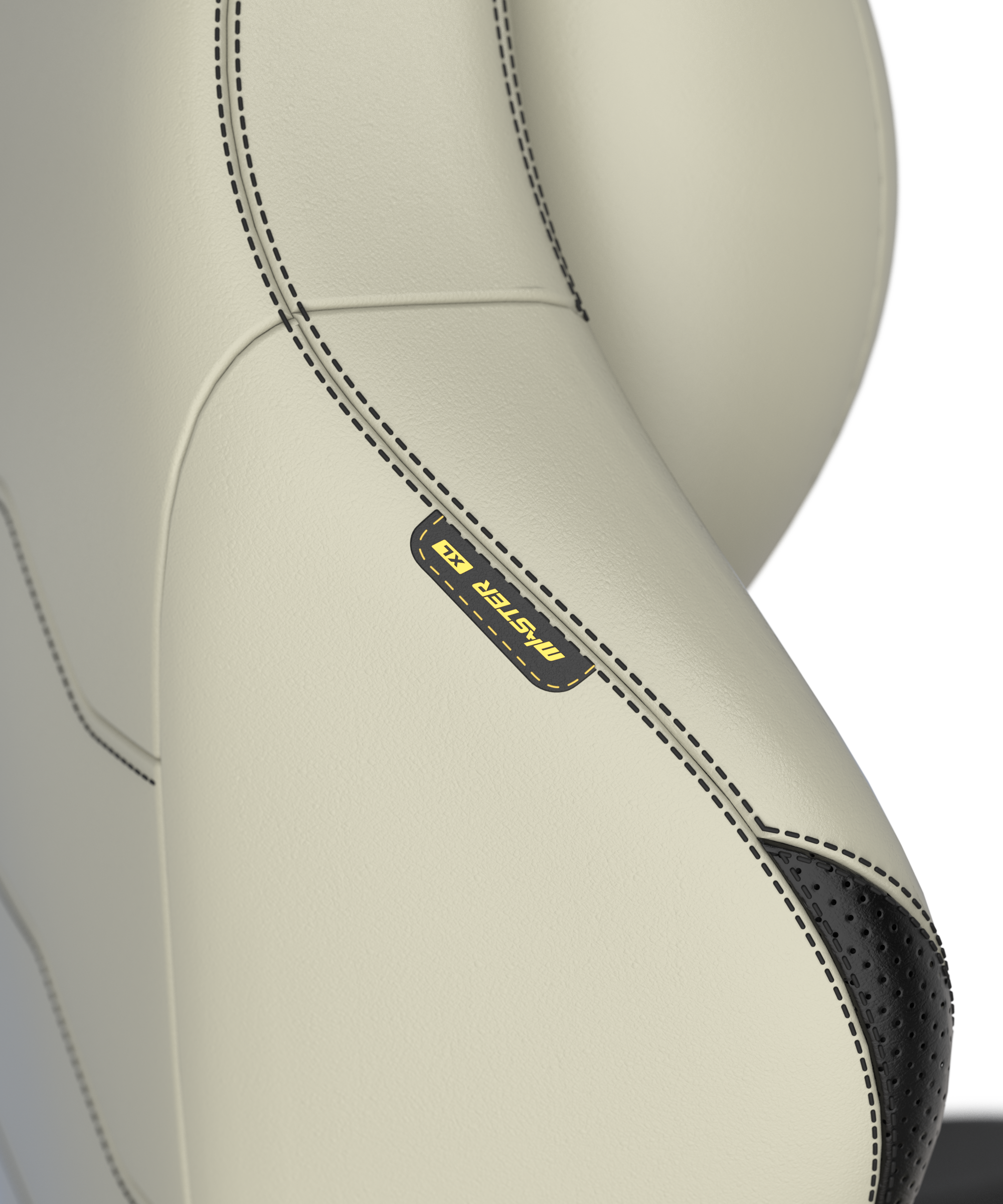 DXRacer Büro- & Gaming Stuhl, Master Serie, schwarz-weiß (Ecru), Kunstleder