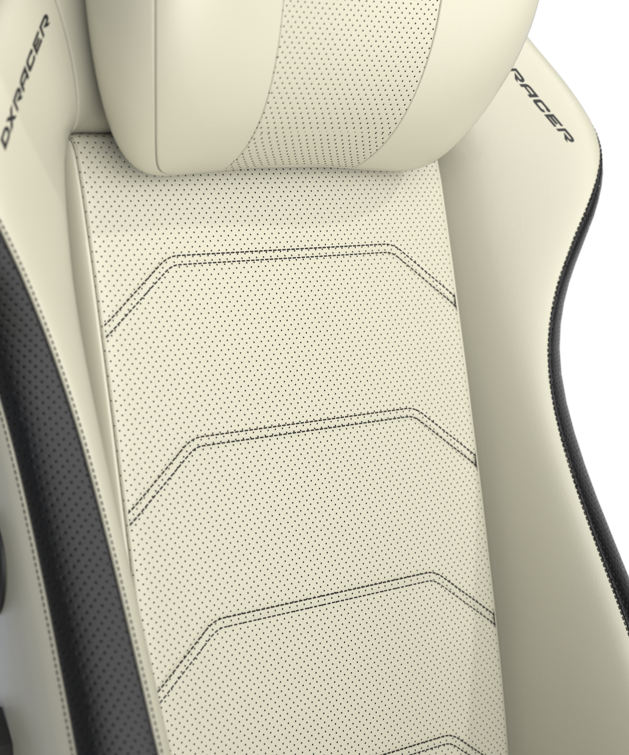 DXRacer Büro- & Gaming Stuhl, Master Serie, schwarz-weiß (Ecru), Kunstleder